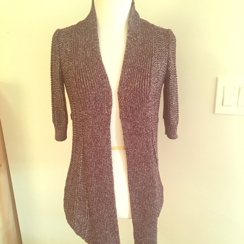 Anthropologie purple metallic Moth sweater